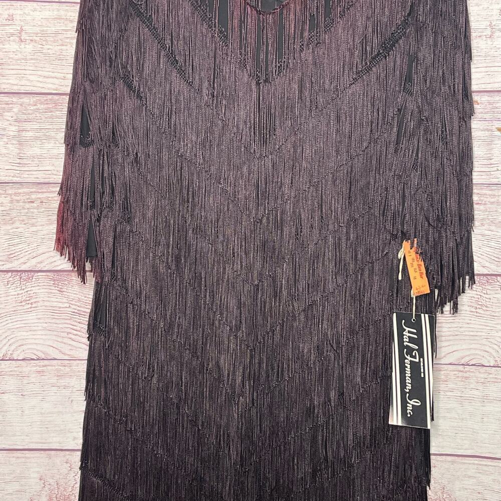 Vintage Hal Ferman Fringe Shift Ombre 1920's Party Gatsby Flapper Dress Size 16 - Picture 6 of 16